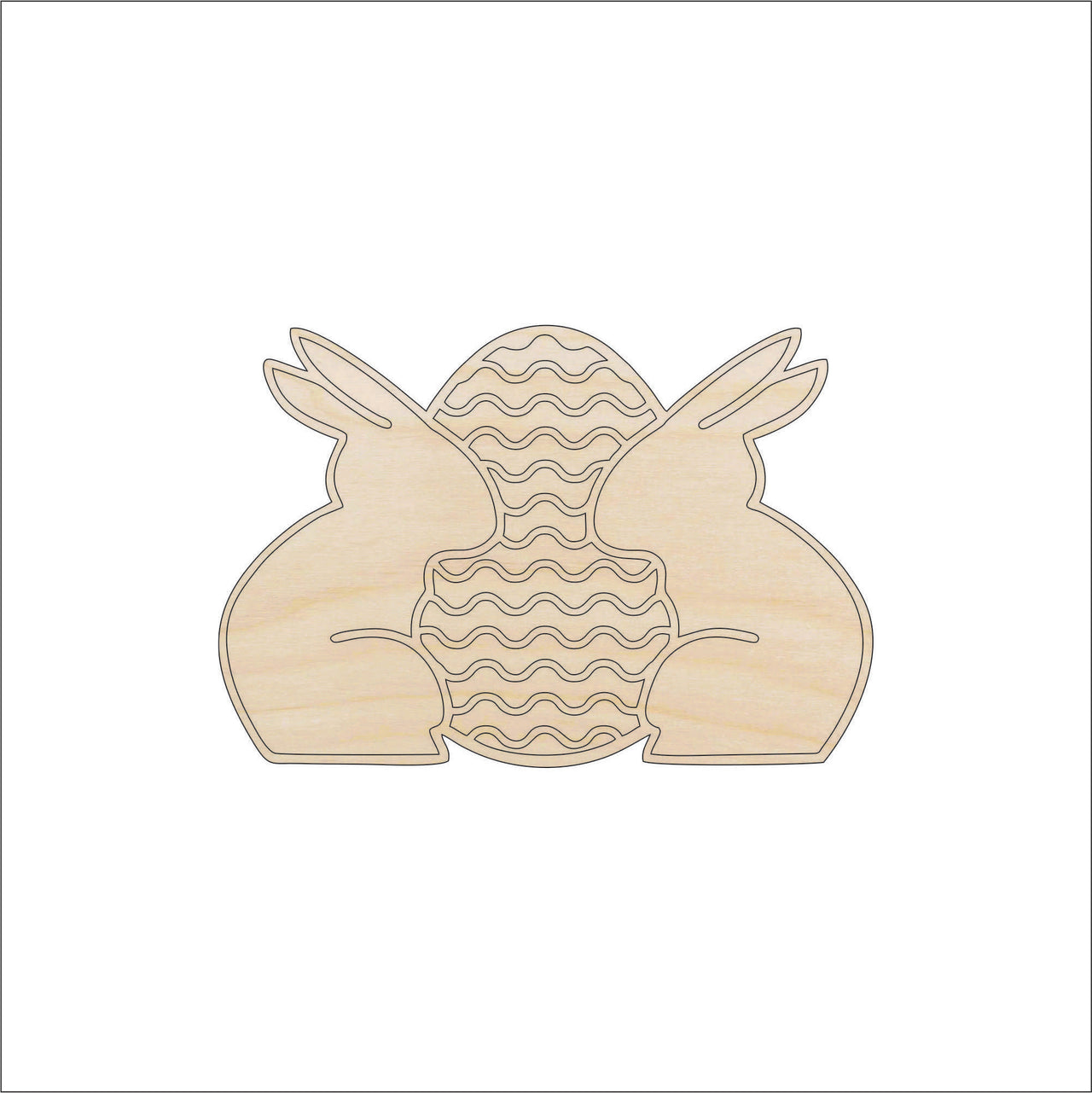 Bunny Wood Craft Shape - Laser Cut Baltic Birch Unfinished DIY Wood Art Supplies ESR26 - The Wood Shape Store