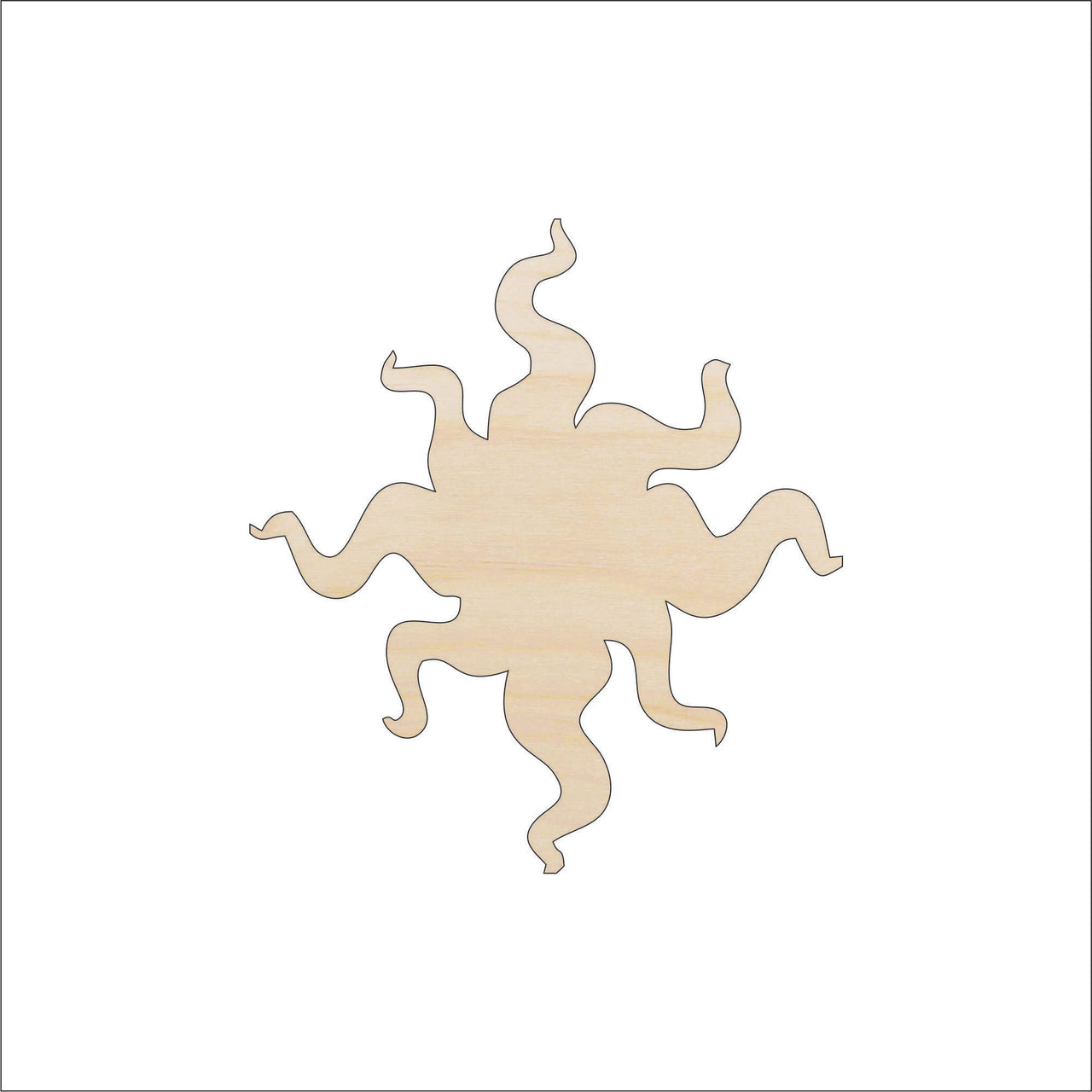 Sun Wood Craft Shape - Laser Cut Baltic Birch Unfinished DIY Wood Art Supplies SKY42 - The Wood Shape Store