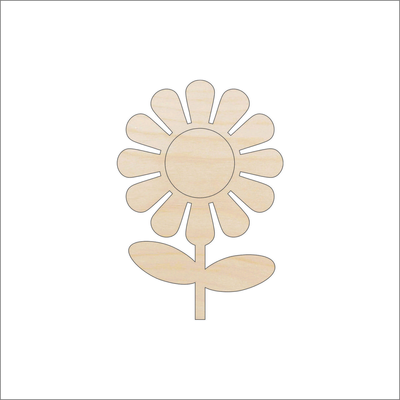 Daisy Wood Craft Shape - Laser Cut Baltic Birch Unfinished DIY Wood Art Supplies FLR48 - The Wood Shape Store