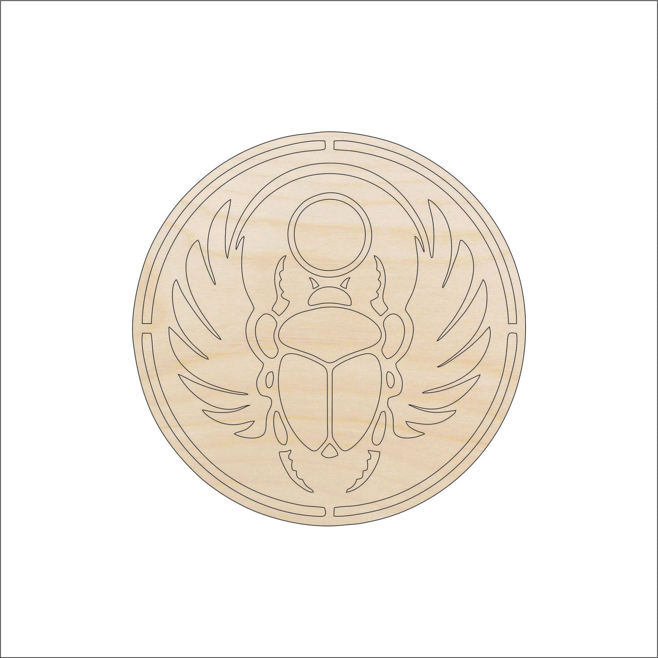 Scarab Beetle Wood Craft Shape - Laser Cut Baltic Birch Unfinished DIY Wood Art Supplies BUG46 - The Wood Shape Store