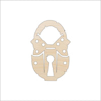 Padlock Wood Craft Shape - Laser Cut Baltic Birch Unfinished DIY Wood Art Supplies KEY33 - The Wood Shape Store