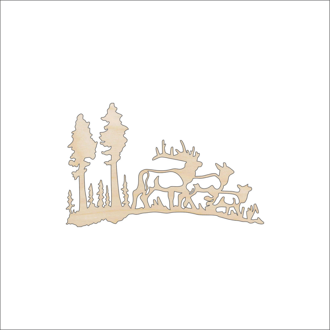 Deer Wood Craft Shape - Laser Cut Baltic Birch Unfinished DIY Wood Art Supplies DER42 - The Wood Shape Store