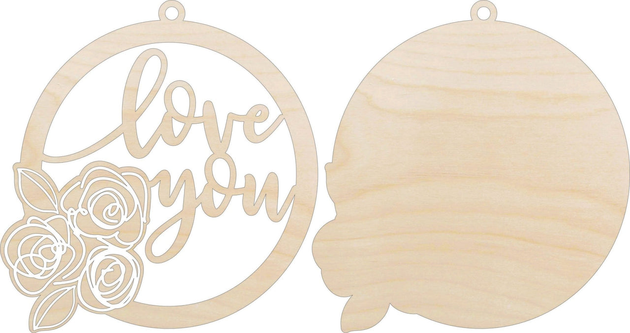 Love You 3D Laser Cut Ornament – Baltic Birch Wood Craft Supplies | DIY Kit VL102 - The Wood Shape Store