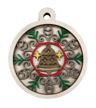 Bell 3D Laser Cut Ornament – Baltic Birch Wood Craft Supplies | DIY Wood Ornament Kit XM305 - The Wood Shape Store