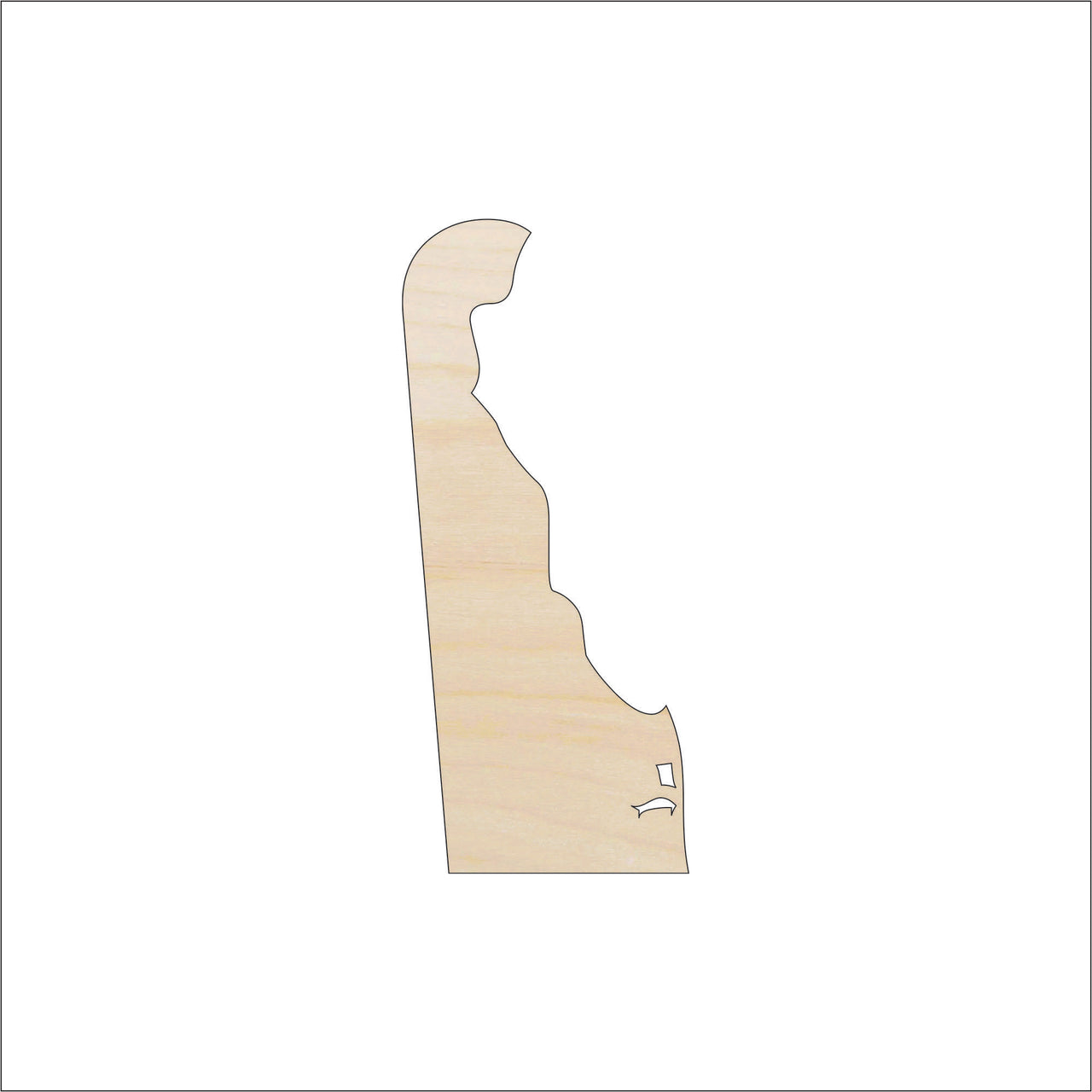 Delaware Wood Craft Shape - Laser Cut Baltic Birch Unfinished DIY Wood Art Supplies STAT56 - The Wood Shape Store