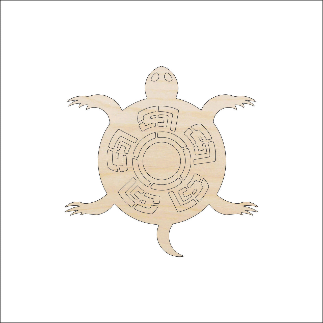 Turtle Wood Craft Shape - Laser Cut Baltic Birch Unfinished DIY Wood Art Supplies REP45 - The Wood Shape Store