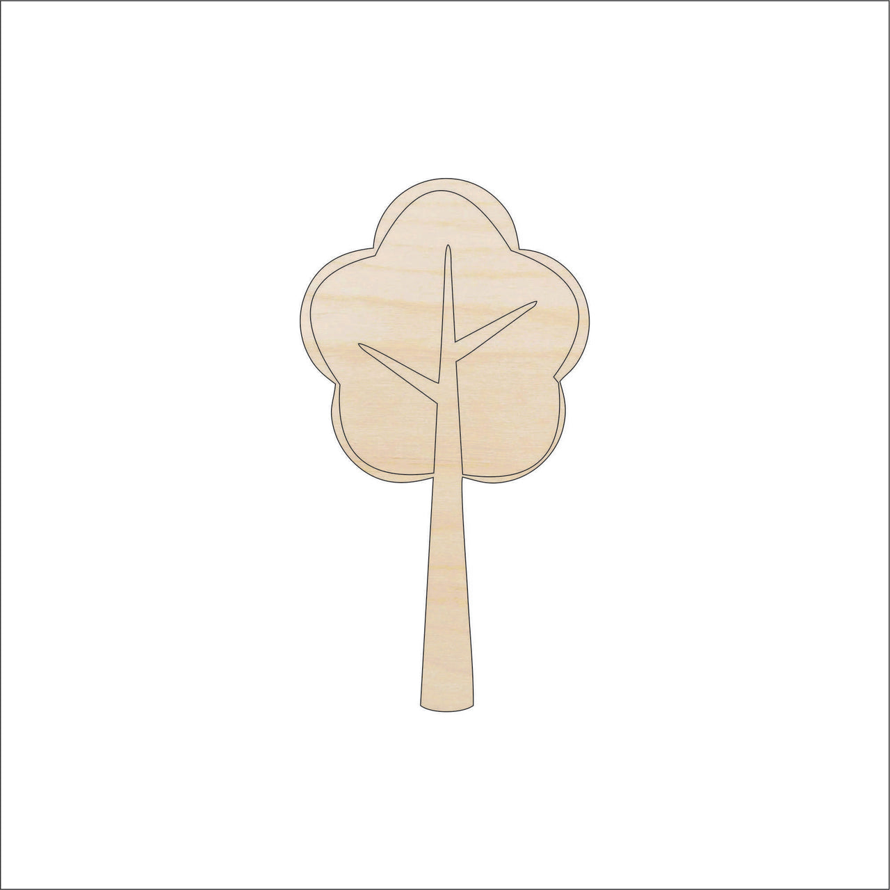 Tree Wood Craft Shape - Laser Cut Baltic Birch Unfinished DIY Wood Art Supplies TRE6 - The Wood Shape Store