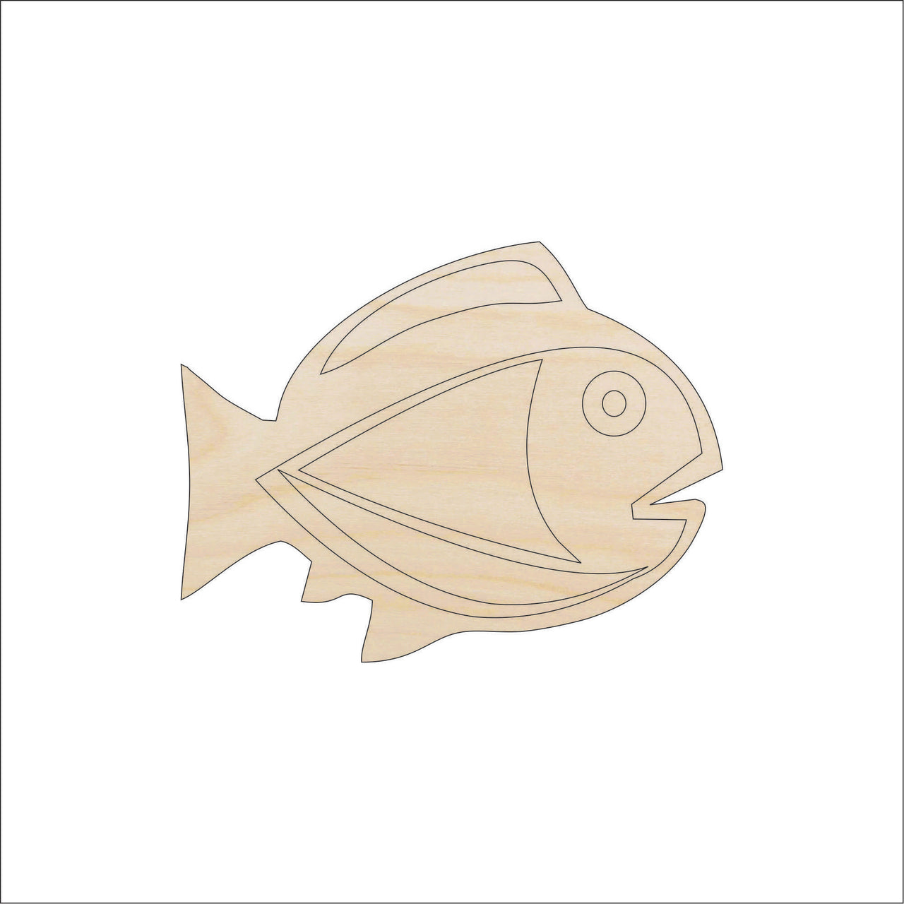 Fish Wood Craft Shape - Laser Cut Baltic Birch Unfinished DIY Wood Art Supplies FSH7 - The Wood Shape Store