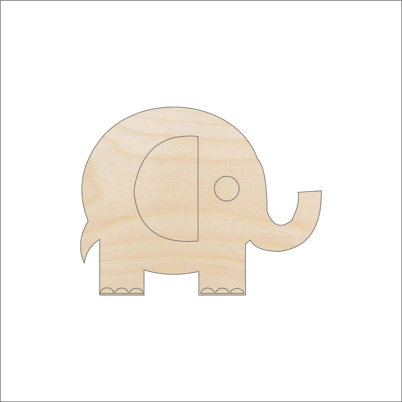 Elephant Wood Craft Shape Laser Cut Baltic Birch Unfinished DIY Wood Art Supplies ELE22 - The Wood Shape Store