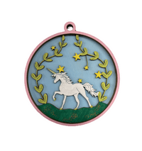 Unicorn 3D Laser Cut Ornament – Baltic Birch Wood Craft Supplies | DIY Wood Ornament Kit MY1 - The Wood Shape Store