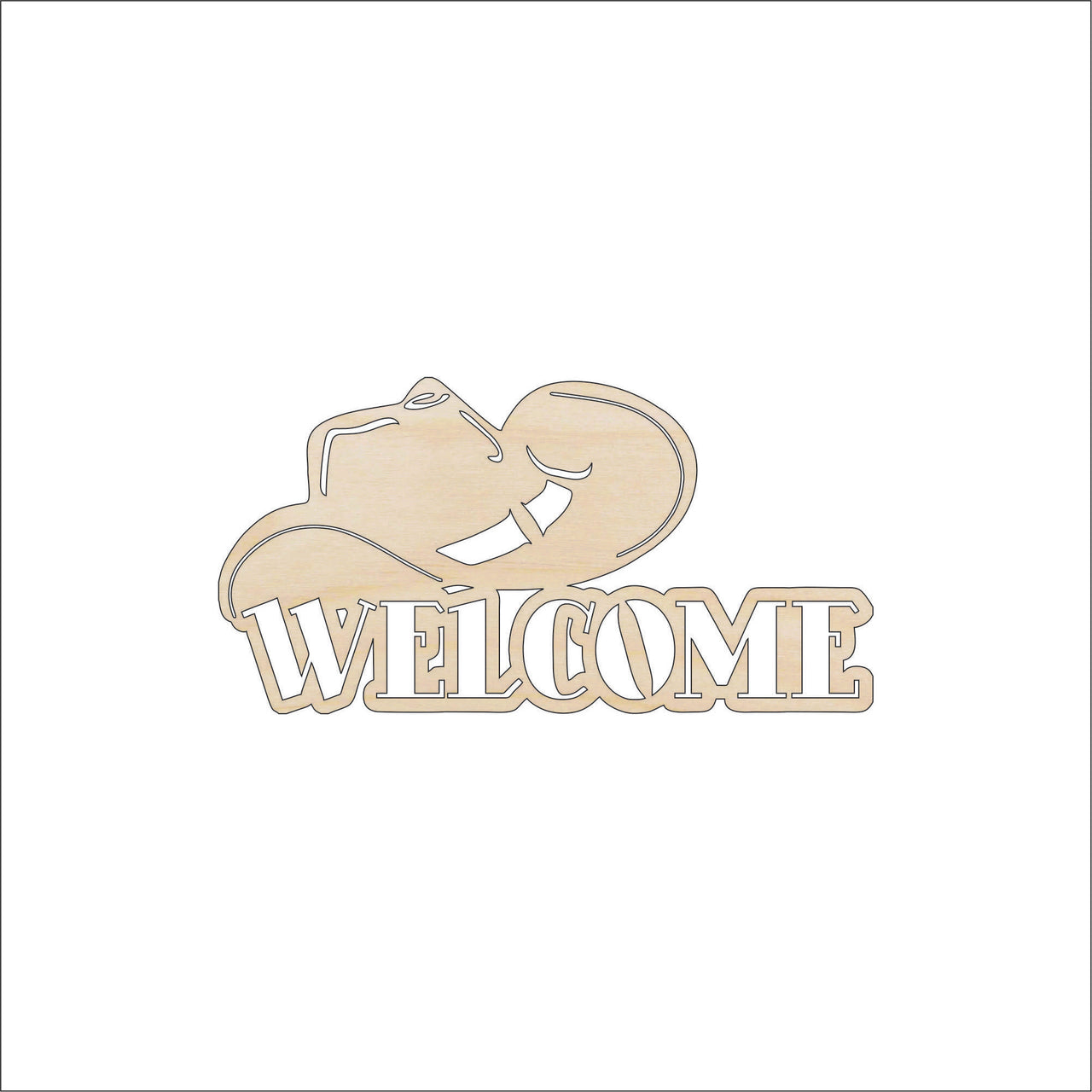 Cowboy Wood Craft Shape - Laser Cut Baltic Birch Unfinished DIY Wood Art Supplies SGN60 - The Wood Shape Store