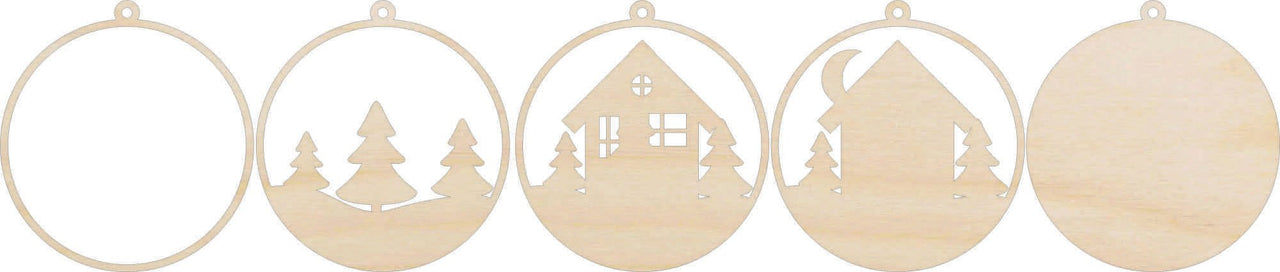 House 3D Laser Cut Ornament – Baltic Birch Wood Craft Supplies | DIY Wood Ornament Kit XM51 - The Wood Shape Store