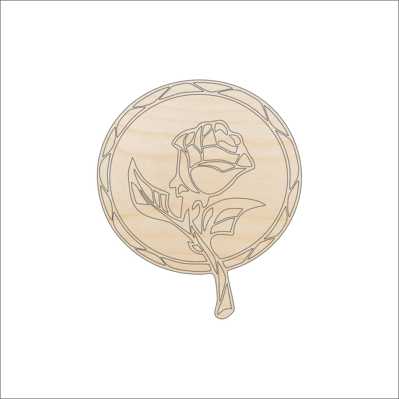 Flower DesignWood Craft Shape - Laser Cut Baltic Birch Unfinished DIY Wood Art Supplies FLR4 - The Wood Shape Store
