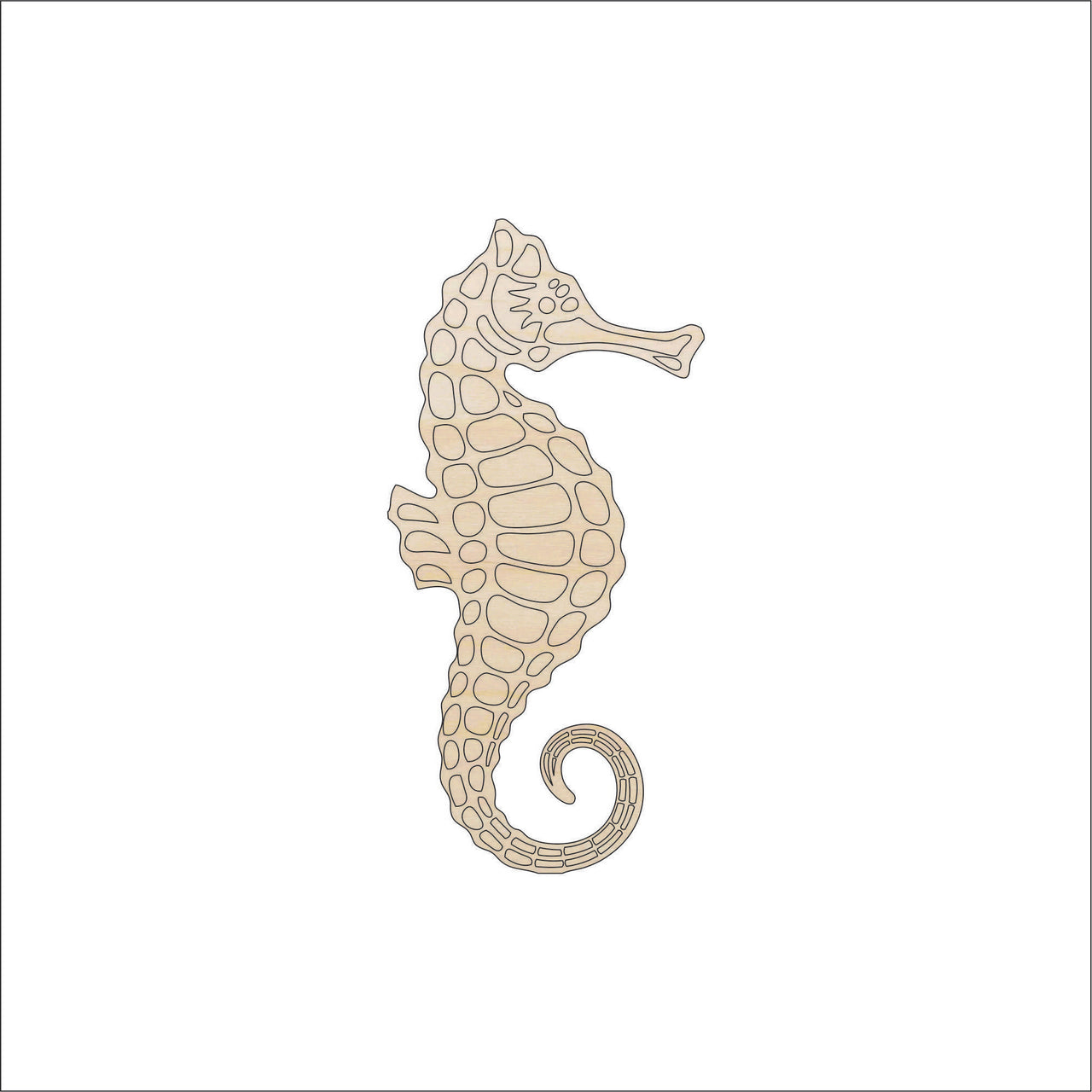 Seahorse Wood Craft Shape - Laser Cut Baltic Birch Unfinished DIY Wood Art Supplies SEA32 - The Wood Shape Store