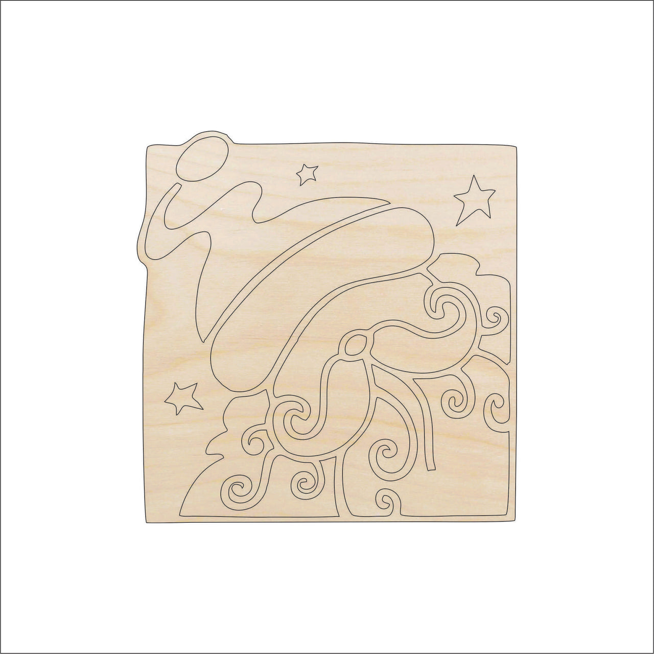 Santa Claus Wood Craft Shape - Laser Cut Baltic Birch Unfinished DIY Wood Art Supplies XMS177 - The Wood Shape Store
