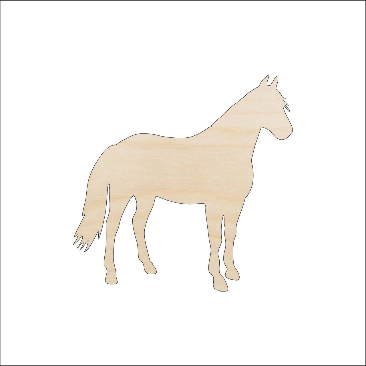 Horse Wood Craft Shape - Laser Cut Baltic Birch Unfinished DIY Wood Art Supplies HRS74 - The Wood Shape Store
