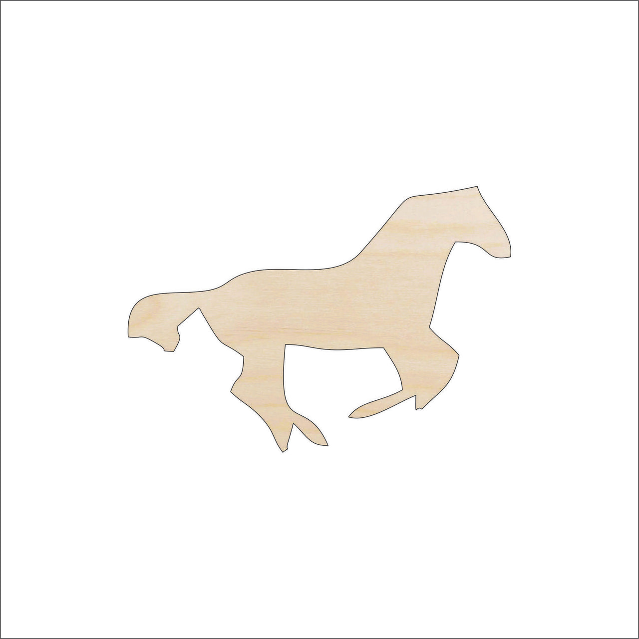 Horse Wood Craft Shape - Laser Cut Baltic Birch Unfinished DIY Wood Art Supplies HRS29 - The Wood Shape Store
