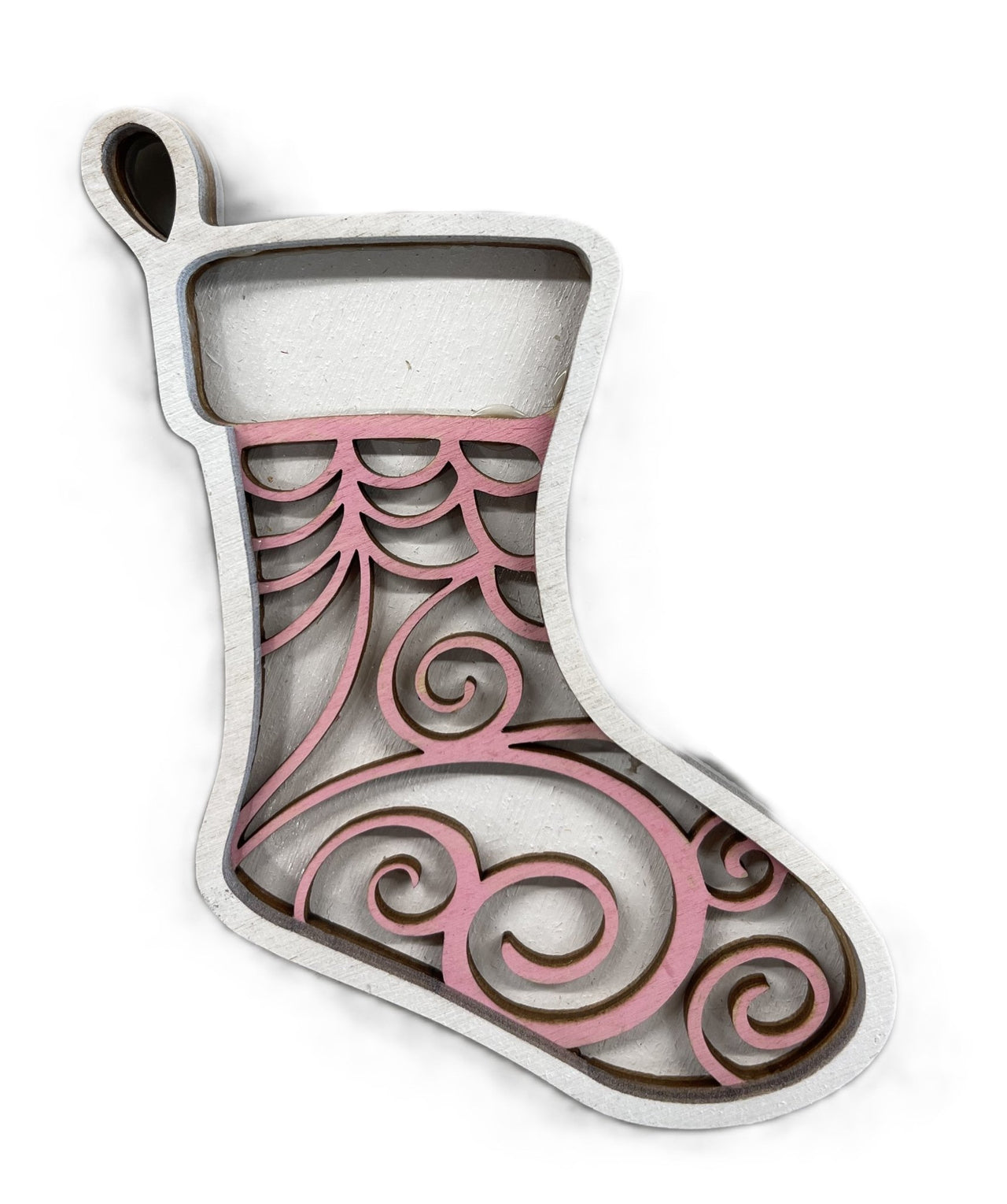 Stocking 3D Laser Cut Ornament – Baltic Birch Wood Craft Supplies | DIY Wood Ornament Kit XM43 - The Wood Shape Store