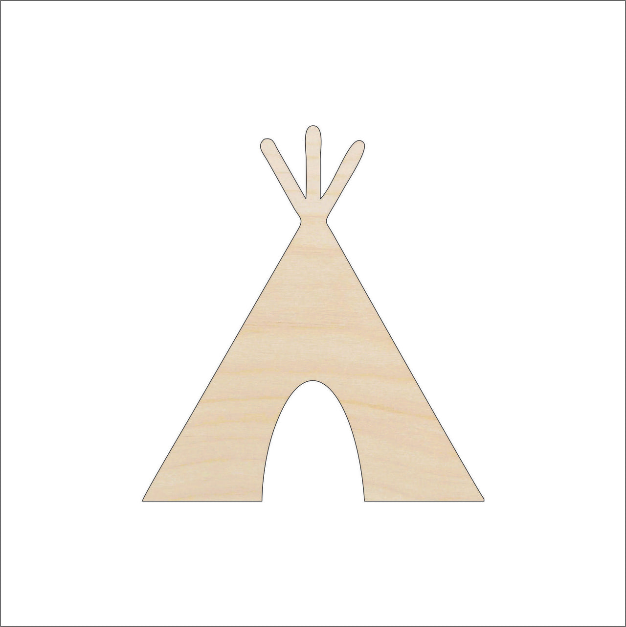 Tee Pee Wood Craft Shape - Laser Cut Baltic Birch Unfinished DIY Wood Art Supplies XTR10 - The Wood Shape Store