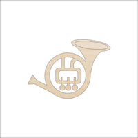 French Horn Wood Craft Shape - Laser Cut Baltic Birch Unfinished DIY Wood Art Supplies MSC12 - The Wood Shape Store