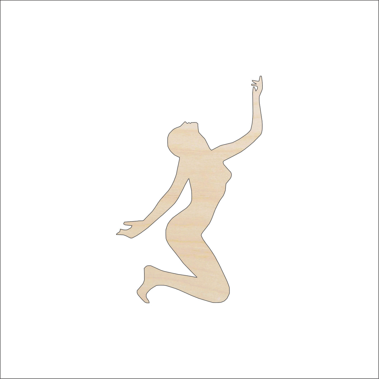 Dancer Wood Craft Shape - Laser Cut Baltic Birch Unfinished DIY Wood Art Supplies SPT151 - The Wood Shape Store