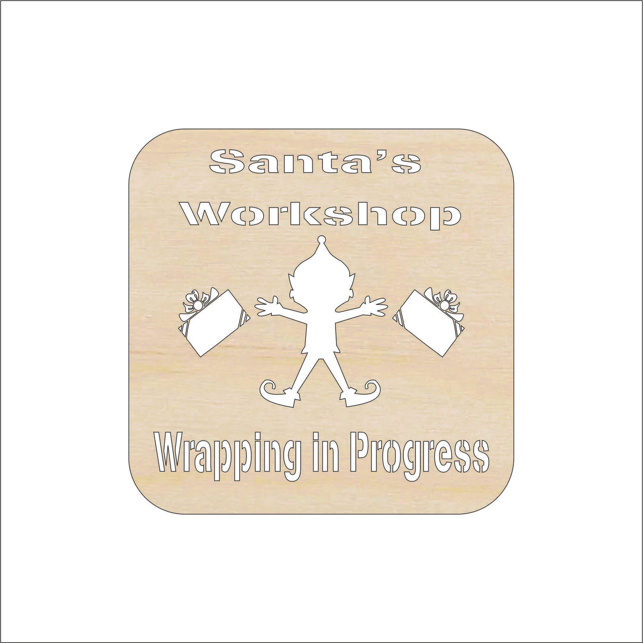 Christmas Wood Craft Shape Laser Cut Out & Unfinished DIY Craft Supply XMS275 - The Wood Shape Store
