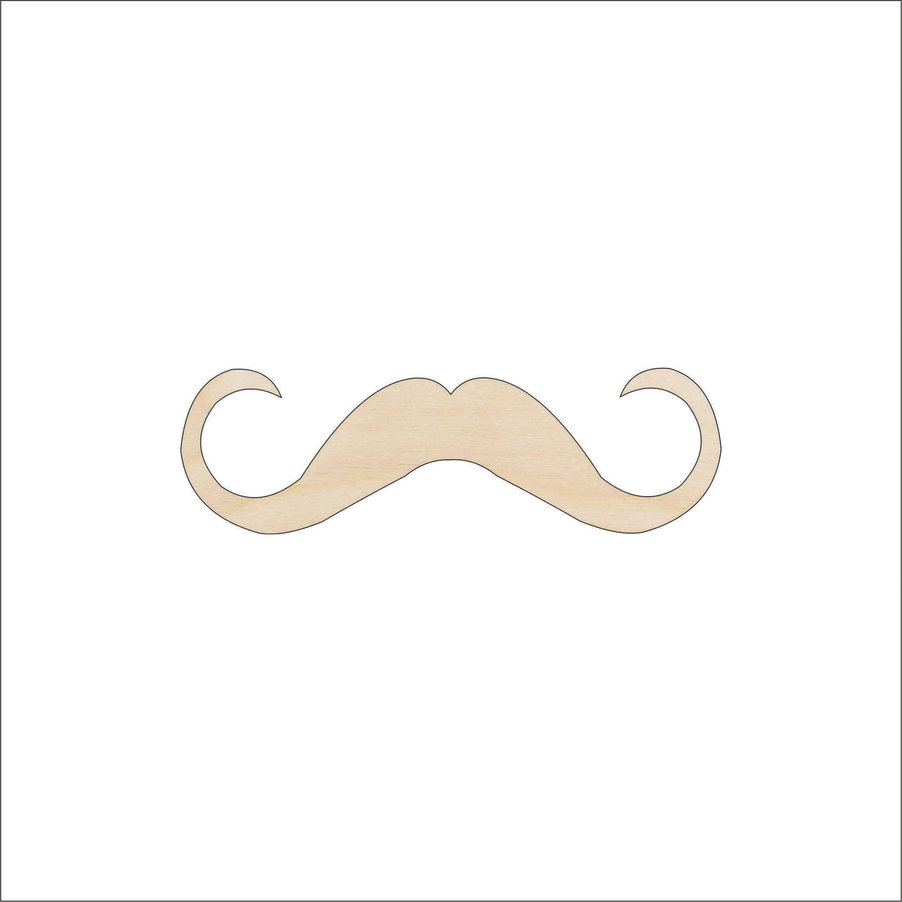 Mustache Wood Craft Shape - Laser Cut Baltic Birch Unfinished DIY Wood Art Supplies PPL50 - The Wood Shape Store