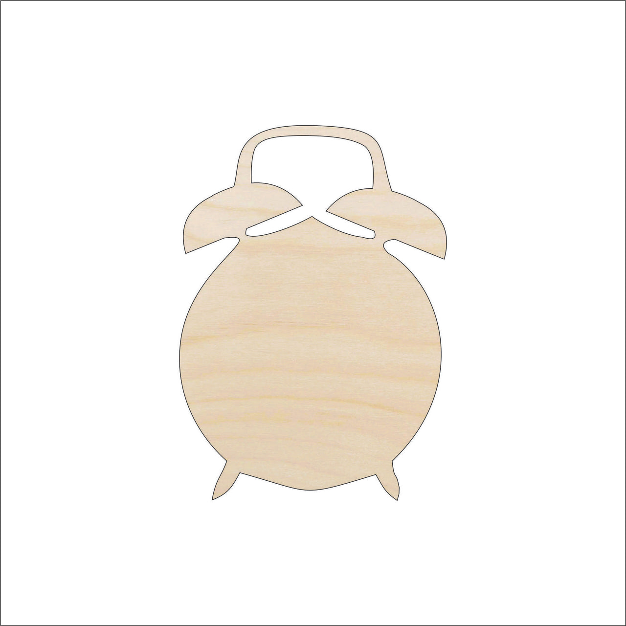 Alarm Clock Wood Craft Shape - Laser Cut Baltic Birch Unfinished DIY Wood Art Supplies DCR30 - The Wood Shape Store