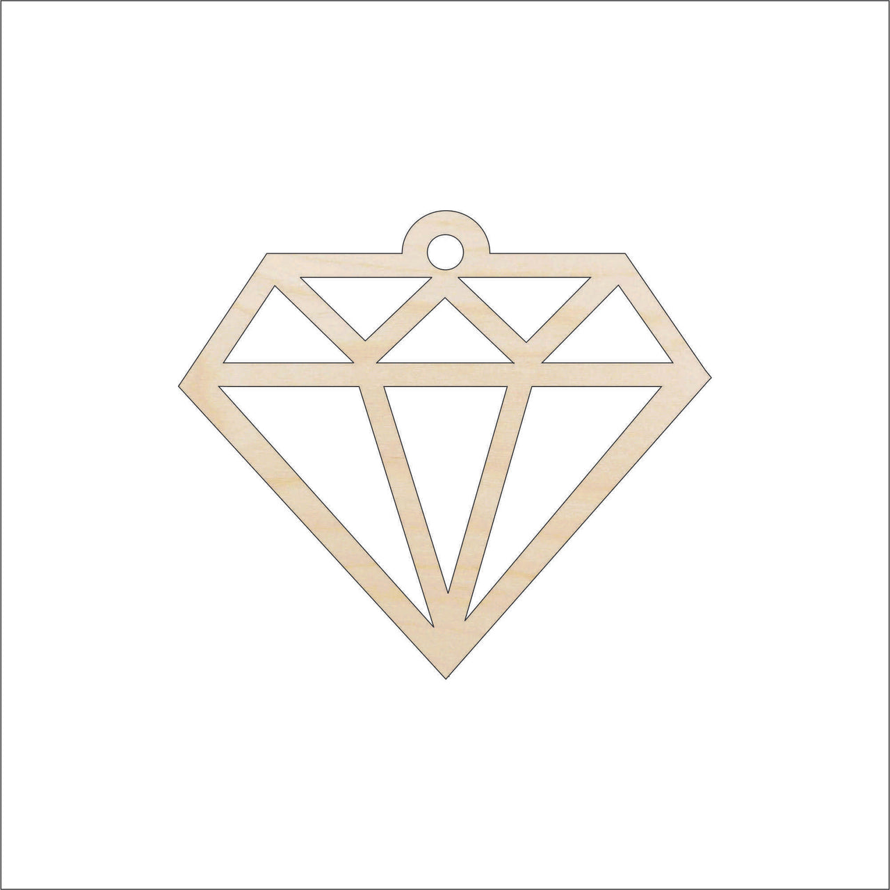 Diamond Wood Craft Shape - Laser Cut Baltic Birch Unfinished DIY Wood Art Supplies XTR31 - The Wood Shape Store