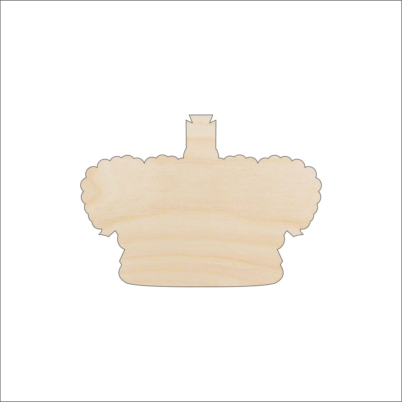 Crown Wood Craft Shape - Laser Cut Baltic Birch Unfinished DIY Wood Art Supplies CLT94 - The Wood Shape Store