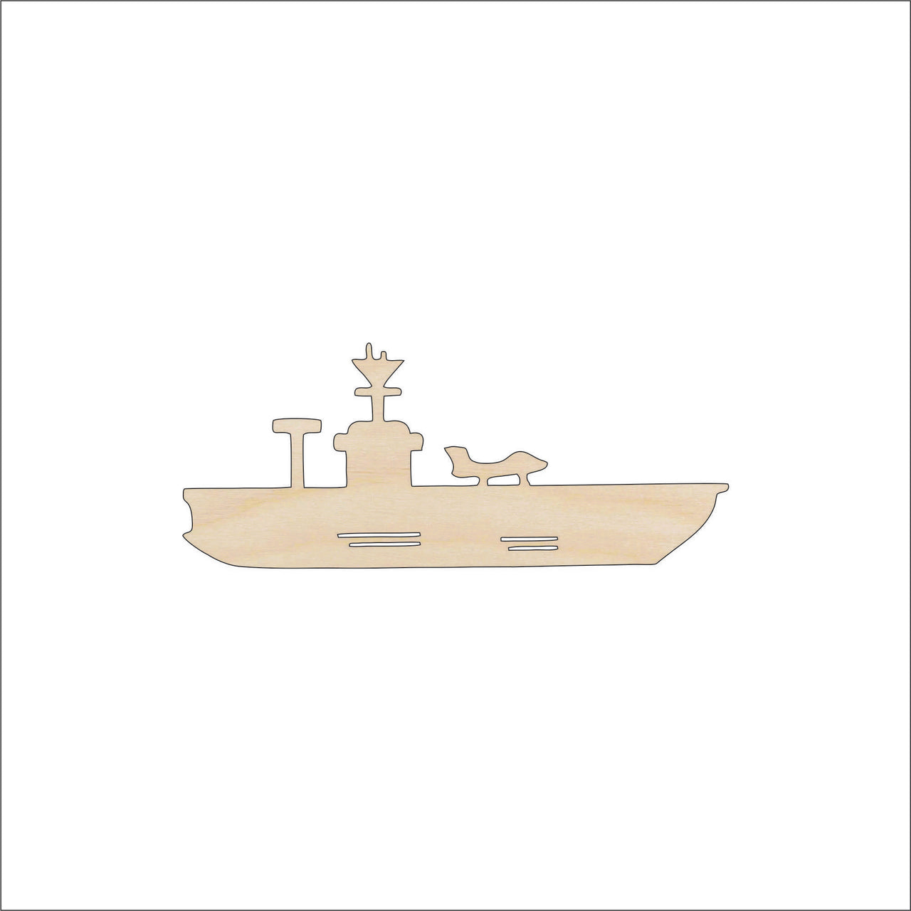 Aircraft Carrier Wood Craft Shape - Laser Cut Baltic Birch Unfinished Art Supplies BOT24 - The Wood Shape Store