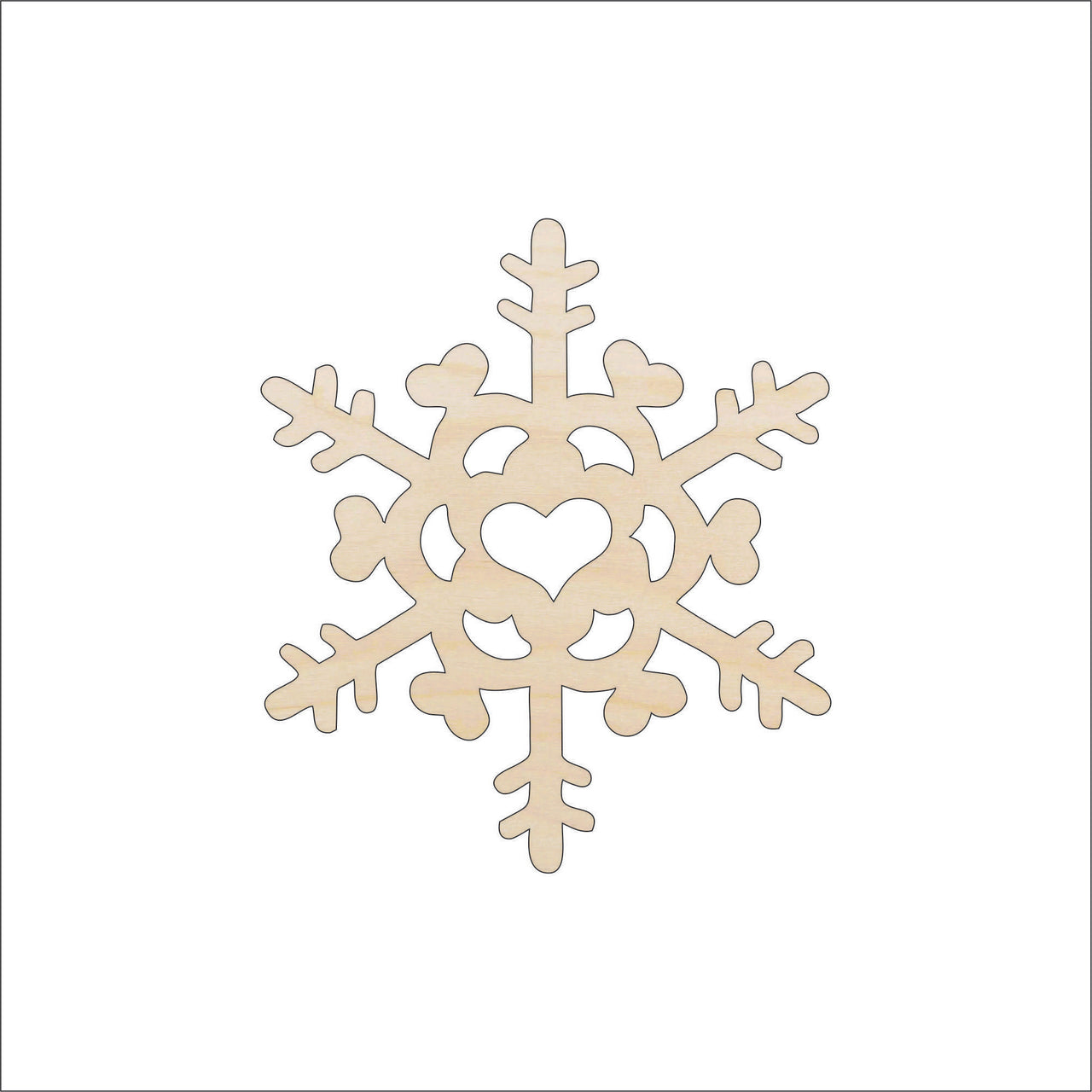 Snowflake Wood Craft Shape - Laser Cut Baltic Birch Unfinished DIY Wood Art Supplies SNW14 - The Wood Shape Store