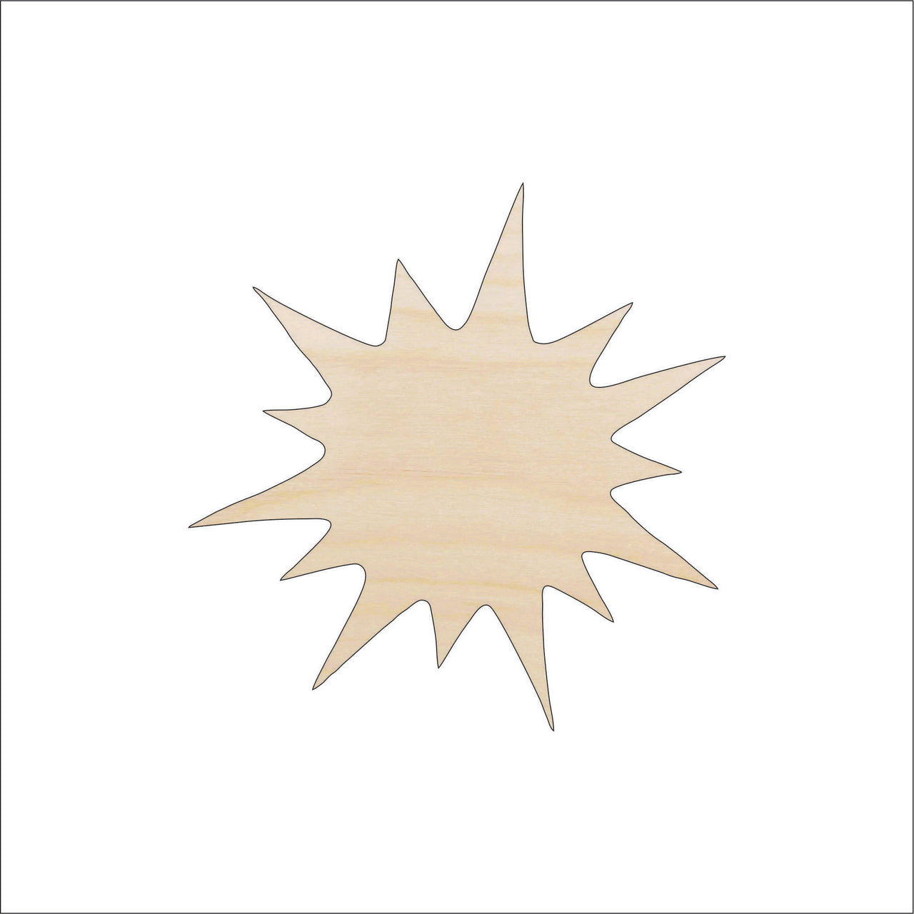 Sun Wood Craft Shape - Laser Cut Baltic Birch Unfinished DIY Wood Art Supplies SKY58 - The Wood Shape Store