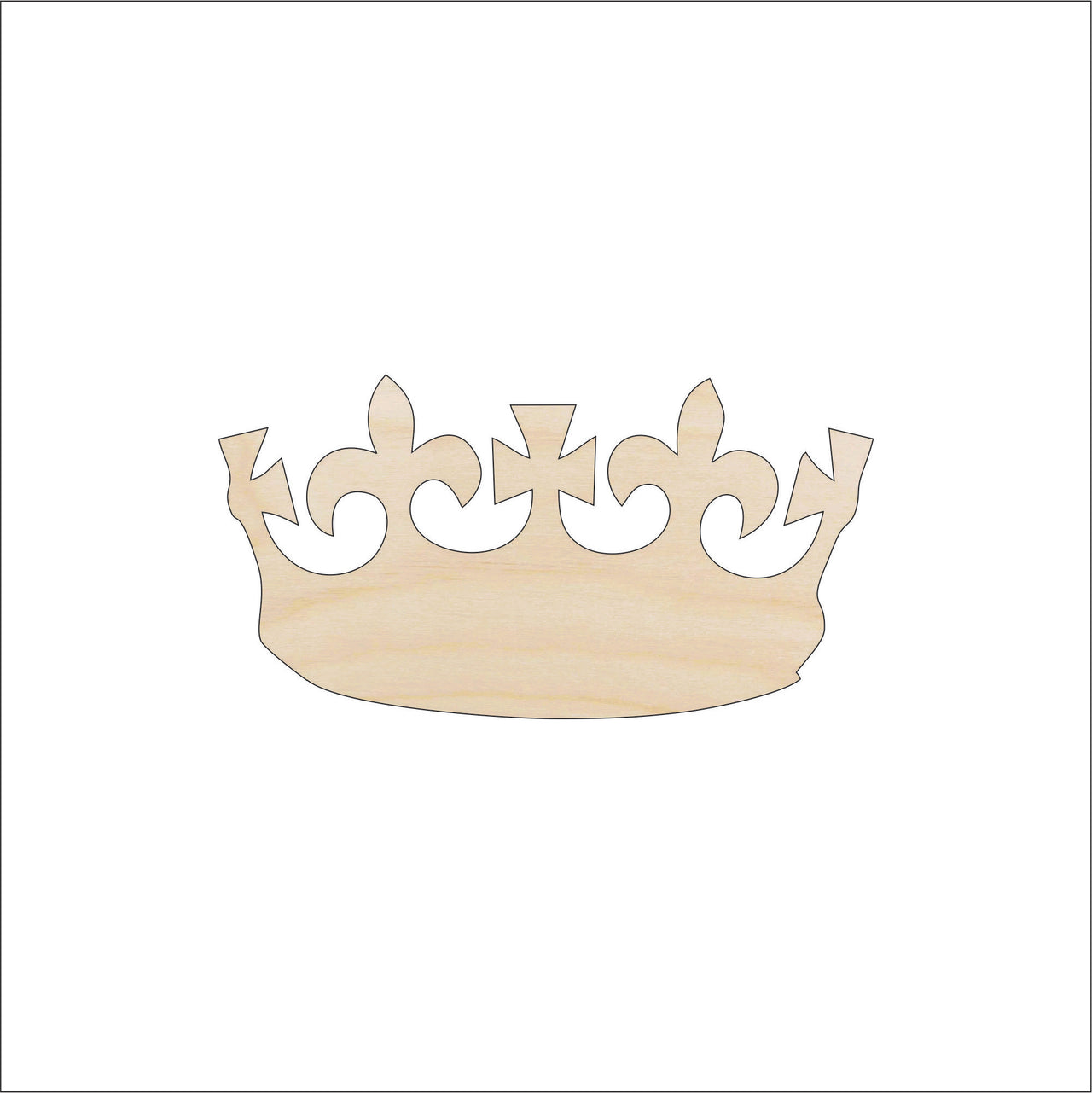 Crown Wood Craft Shape - Laser Cut Baltic Birch Unfinished DIY Wood Art Supplies CLT29 - The Wood Shape Store