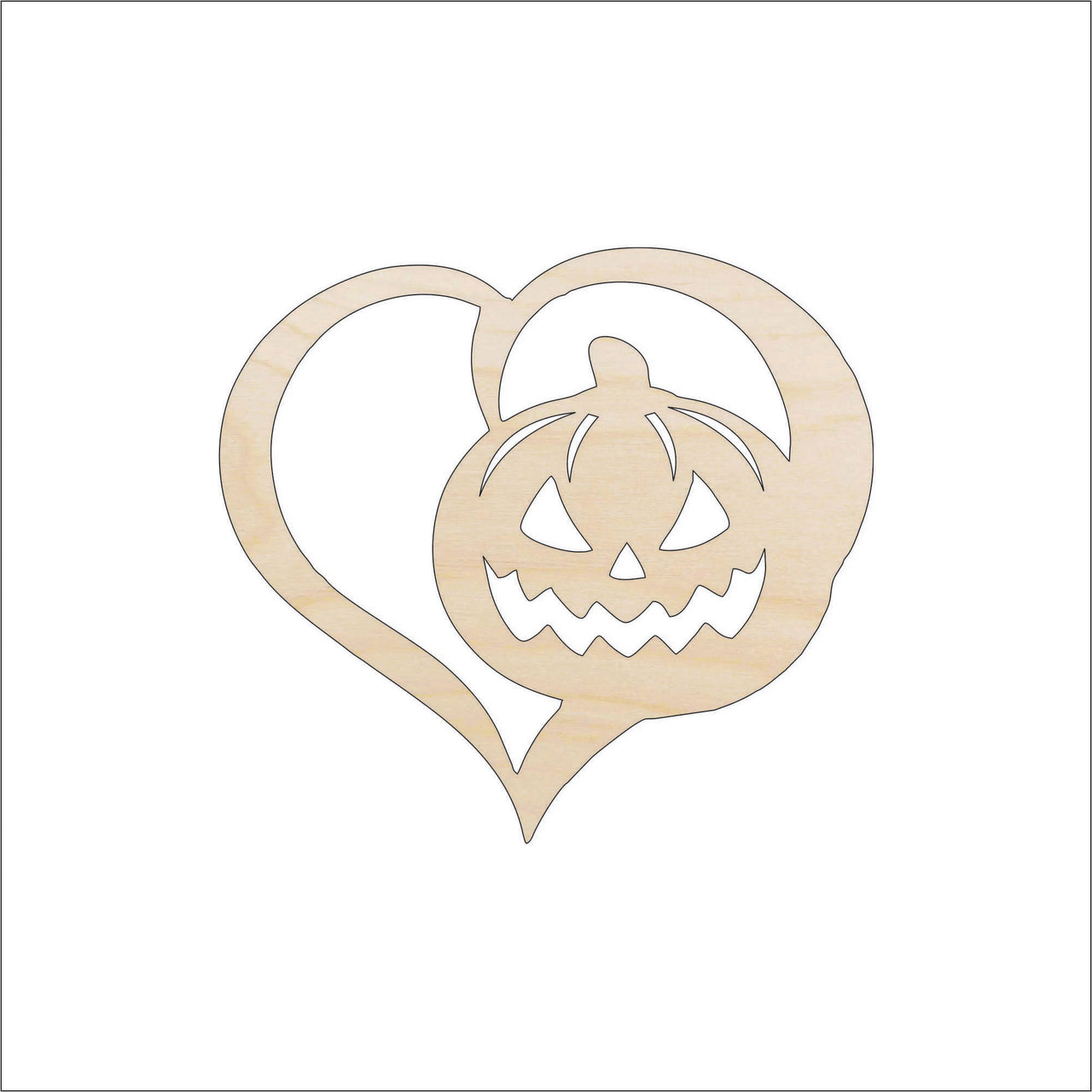 Pumpkin Love Wood Craft Shape – Laser Cut Baltic Birch Unfinished DIY Wood Art Supplies FAL221 - The Wood Shape Store