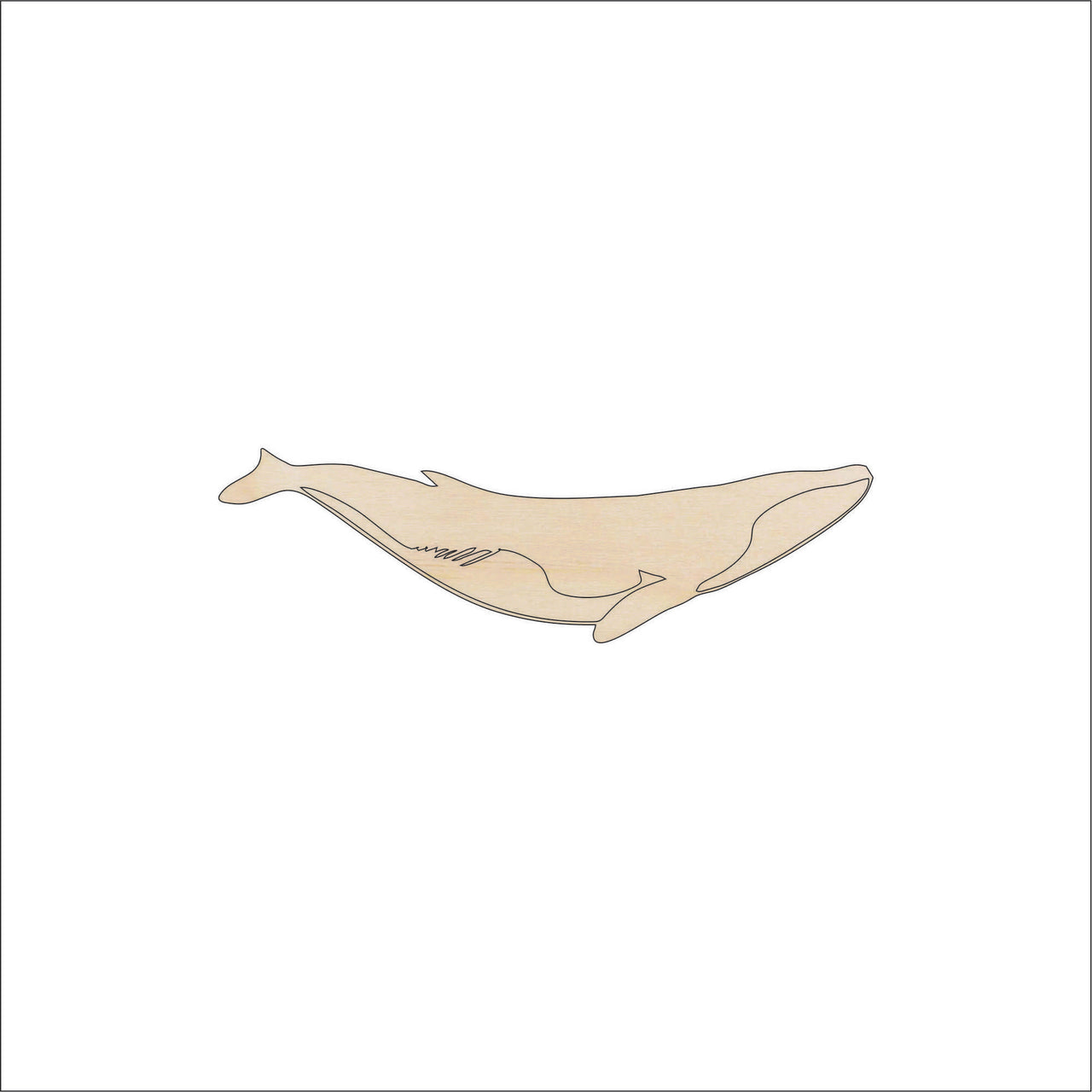 Whale Wood Craft Shape - Laser Cut Baltic Birch Unfinished DIY Wood Art Supplies SEA91 - The Wood Shape Store