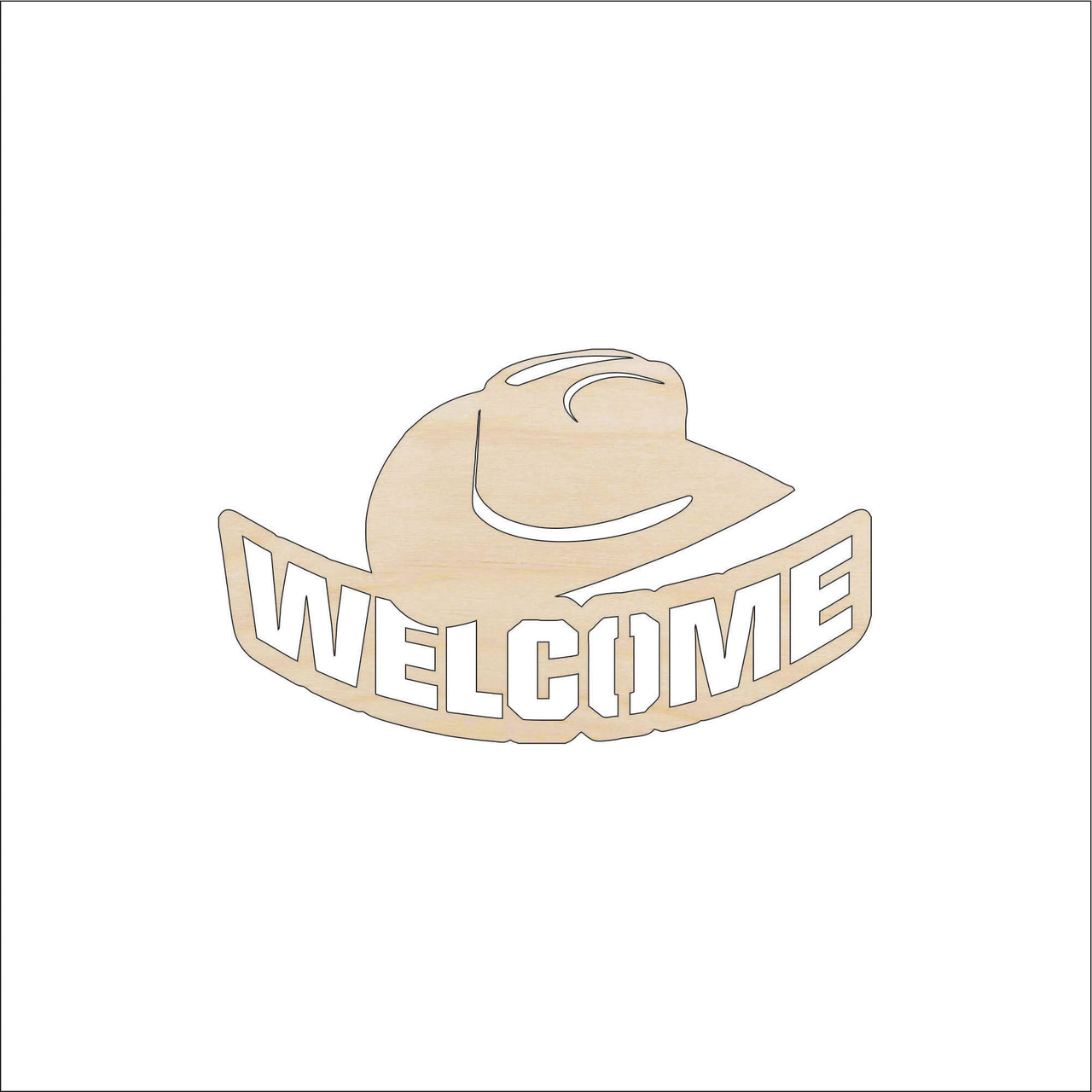 Cowboy Wood Craft Shape - Laser Cut Baltic Birch Unfinished DIY Wood Art Supplies SGN50 - The Wood Shape Store