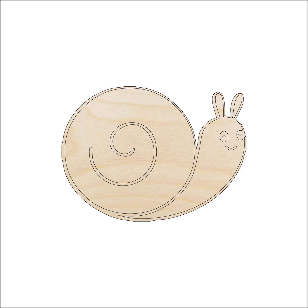 Snail Wood Craft Shape - Laser Cut Baltic Birch Unfinished DIY Wood Art Supplies BUG7 - The Wood Shape Store