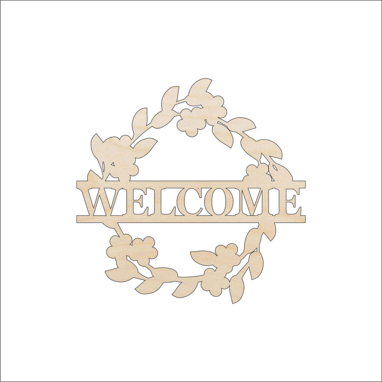 Wreath Wood Craft Shape - Laser Cut Baltic Birch Unfinished DIY Wood Art Supplies SGN124 - The Wood Shape Store