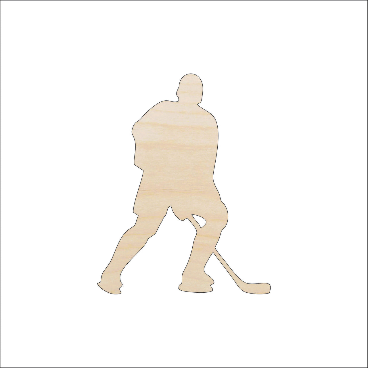 Hockey Player Wood Craft Shape - Laser Cut Baltic Birch Unfinished DIY Wood Art Supplies SPT35 - The Wood Shape Store