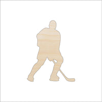 Hockey Player Wood Craft Shape - Laser Cut Baltic Birch Unfinished DIY Wood Art Supplies SPT35 - The Wood Shape Store
