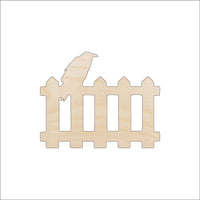 Raven & Fence Wood Craft Shape - Laser Cut Baltic Birch Unfinished DIY Wood Art Supplies FAL157 - The Wood Shape Store