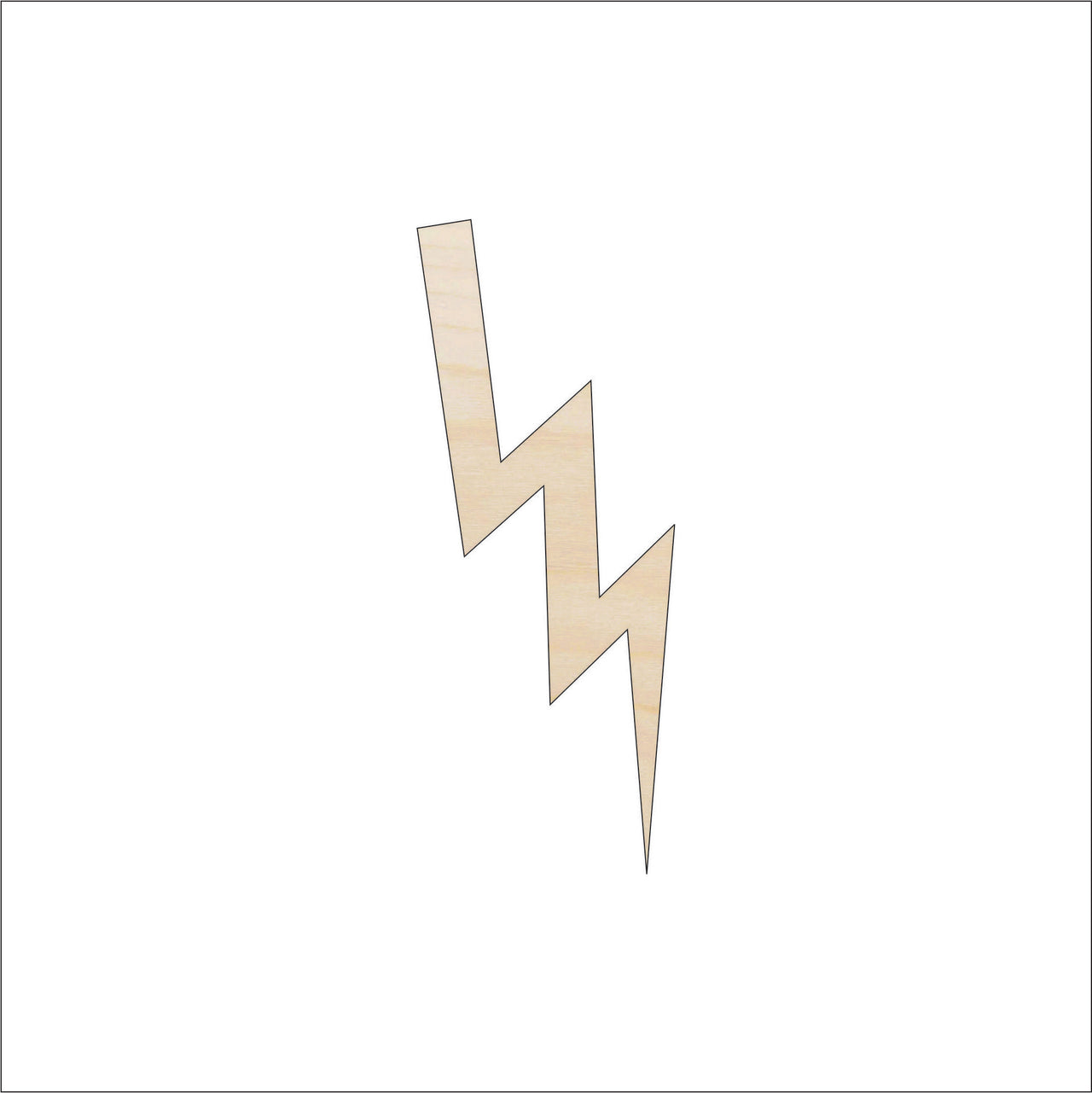 Lightning Bolt Wood Craft Shape - Laser Cut Baltic Birch Unfinished DIY Wood Art Supplies 61 - The Wood Shape Store