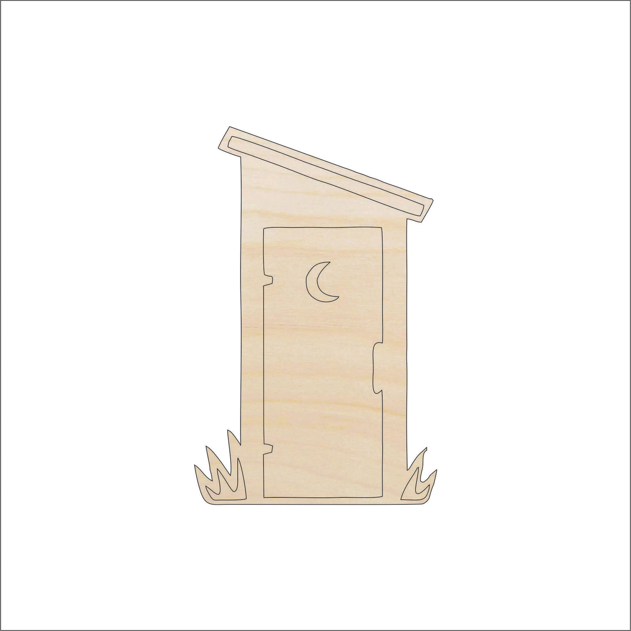 Outhouse Wood Craft Shape - Laser Cut Baltic Birch Unfinished DIY Wood Art Supplies BLD2 - The Wood Shape Store