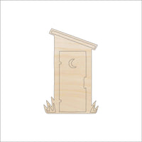 Outhouse Wood Craft Shape - Laser Cut Baltic Birch Unfinished DIY Wood Art Supplies BLD2 - The Wood Shape Store