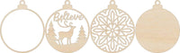 Deer 3D Laser Cut Ornament – Baltic Birch Wood Craft Supplies | DIY Wood Ornament Kit AN2 - The Wood Shape Store
