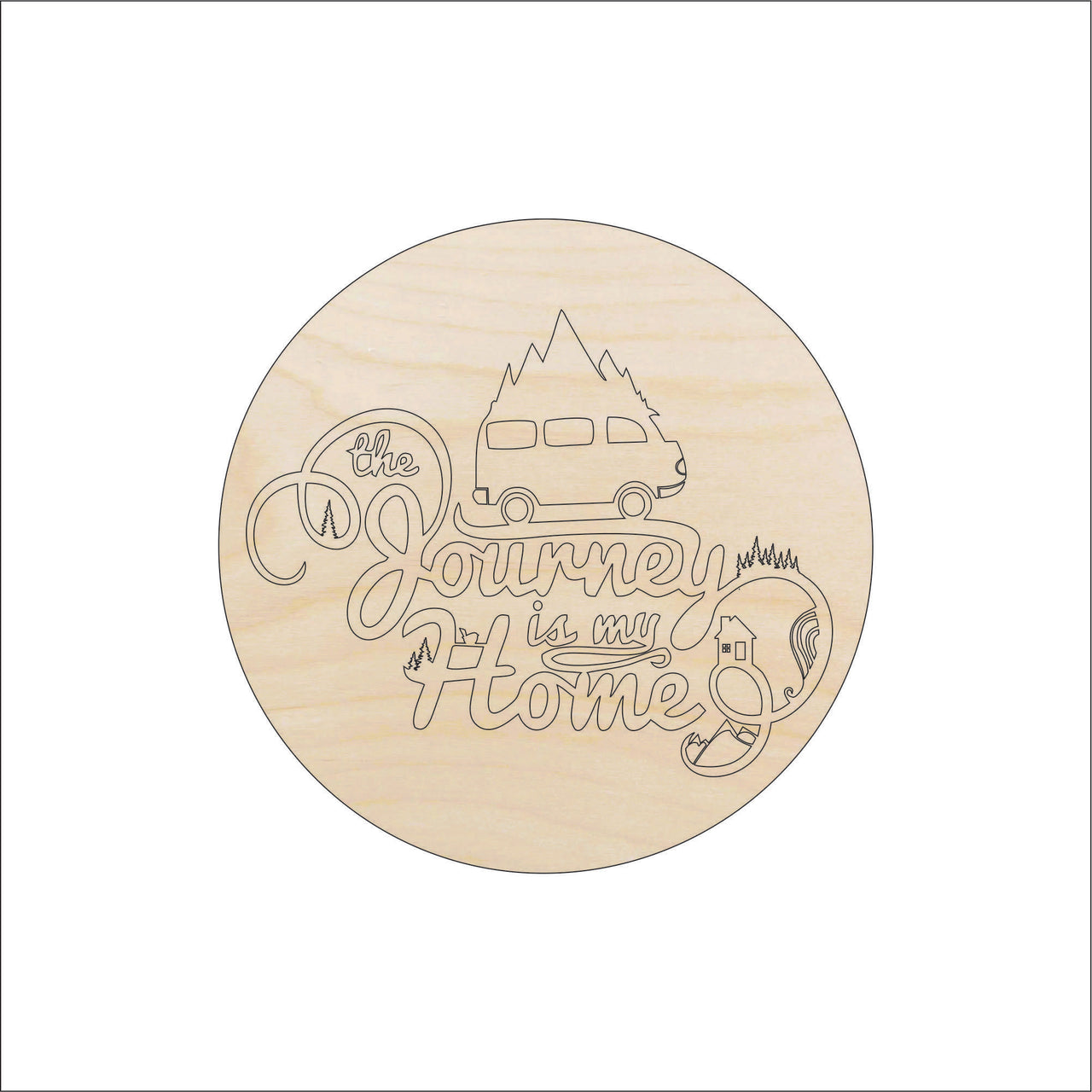 Camping Sign Wood Craft Shape - Laser Cut Baltic Birch Unfinished DIY Wood Art Supplies TRP32 - The Wood Shape Store