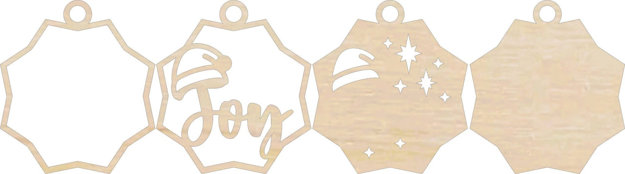 Joy 3D Laser Cut Ornament – Baltic Birch Wood Craft Supplies | DIY Wood Ornament Kit XM53 - The Wood Shape Store