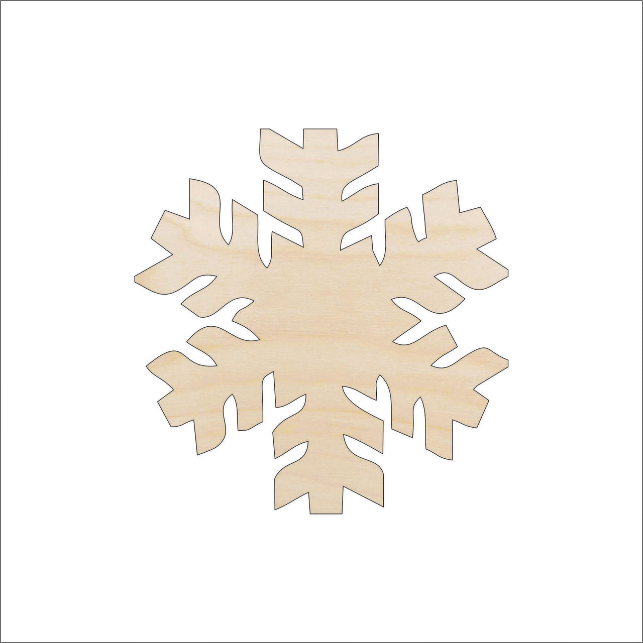Snowflake Wood Craft Shape - Laser Cut Baltic Birch Unfinished DIY Wood Art Supplies SNW13 - The Wood Shape Store
