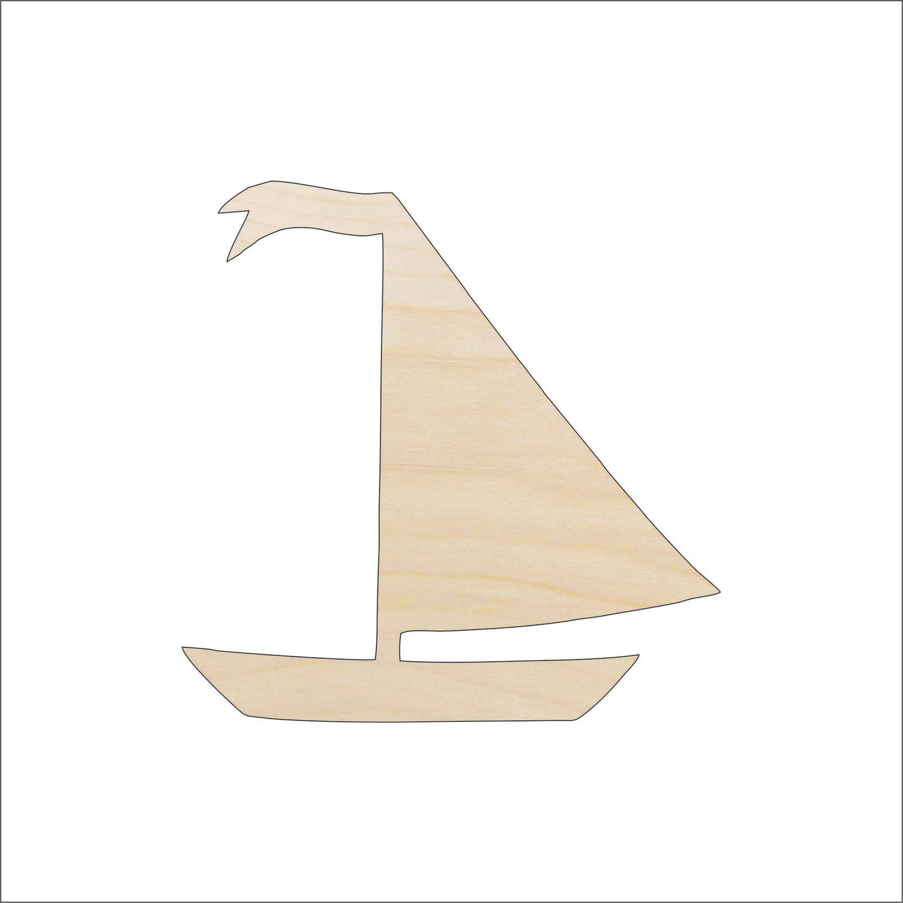 Sailboat Wood Craft Shape - Laser Cut Baltic Birch Unfinished DIY Wood Art Supplies BOT46 - The Wood Shape Store